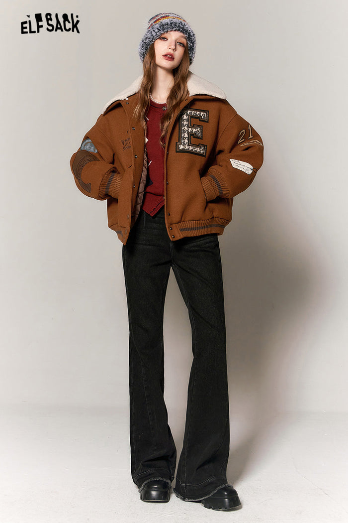 ELFSACK Kawaii 2000s Baseball Jackets