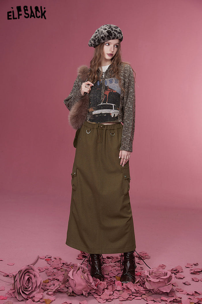ELFSACK Korean Fashion Skirts Women Designer Sports Bottom