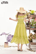 ELFSACK Lace Patchwork One Shoulder Chic Dress