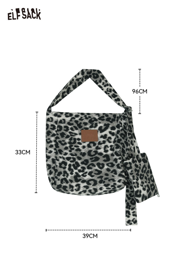 ELFSACK Leopard-print Canvas Tote Bag