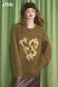 ELFSACK Letter Jacquard Wool Blend Sweater