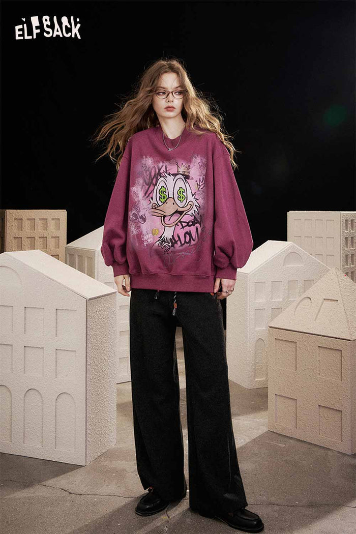 ELFSACK Light Graphic Round Neck Long Sleeve Tshirt
