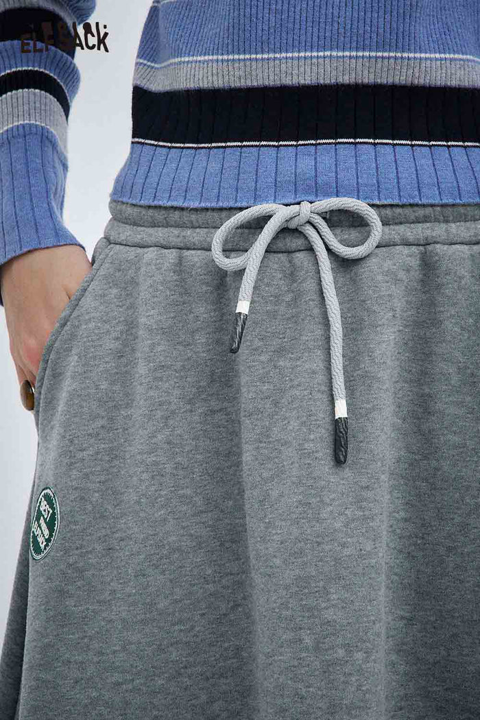 ELFSACK Light Hem Elastic Drawstring Half Skirt