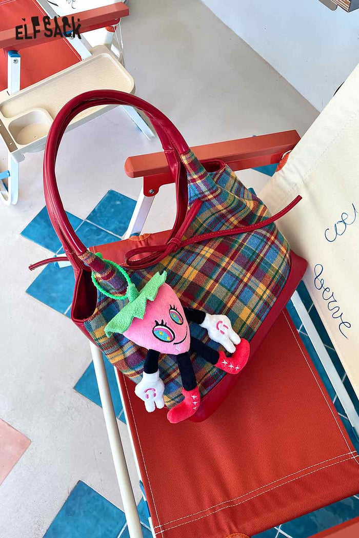 ELFSACK Light Plush Strawberry Decor Cute Bag Charm