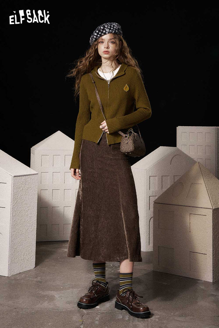 ELFSACK Light Slim Fit Bodycon Half Skirt