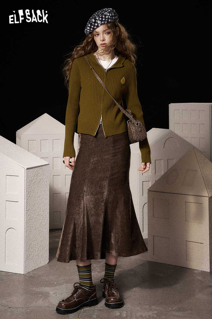 ELFSACK Light Slim Fit Bodycon Half Skirt