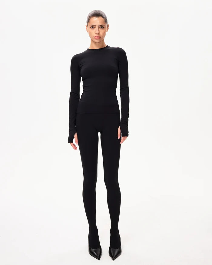 Long Sleeve Thumb Hole Tee | Black