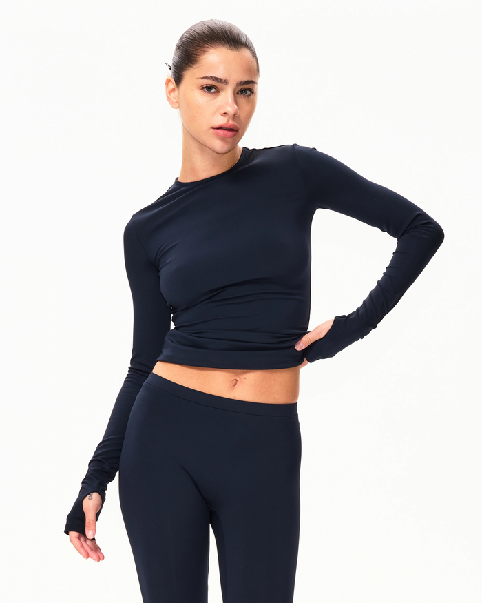 Long Sleeve Thumb Hole Tee | Midnight