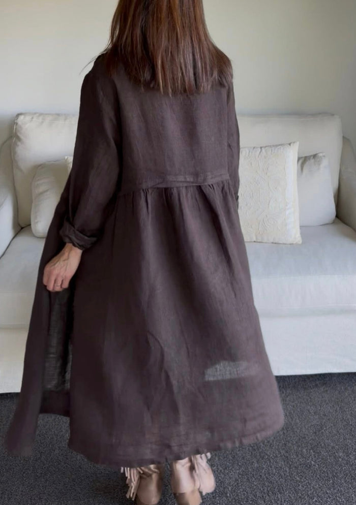 Luciana Linen Overcoat