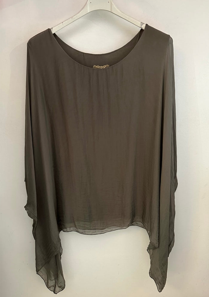 Coffee / One Size Fits NZ 8-16 / Silk/Viscose/Elastane