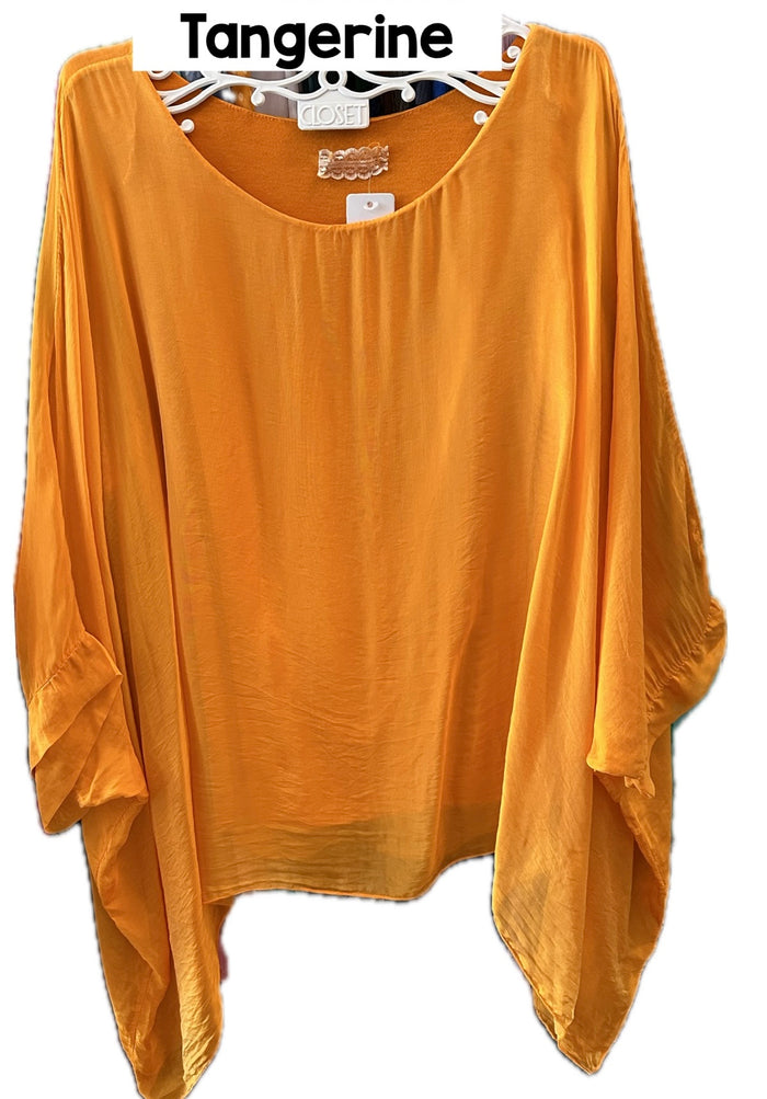 Tangerine / One Size Fits NZ 8-16 / Silk/Viscose/Elastane