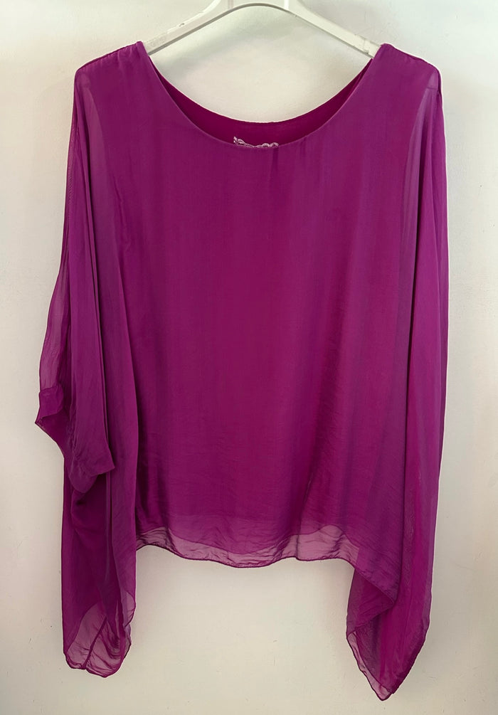 Magenta / One Size Fits NZ 8-16 / Silk/Viscose/Elastane