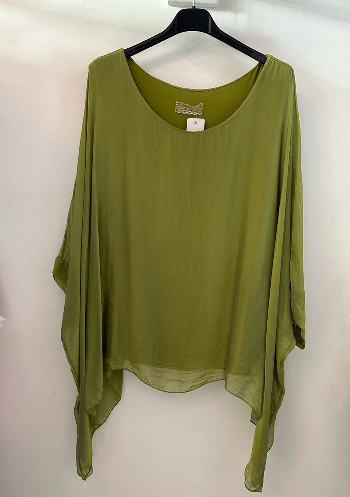 Lime / One Size Fits NZ 8-16 / Silk/Viscose/Elastane