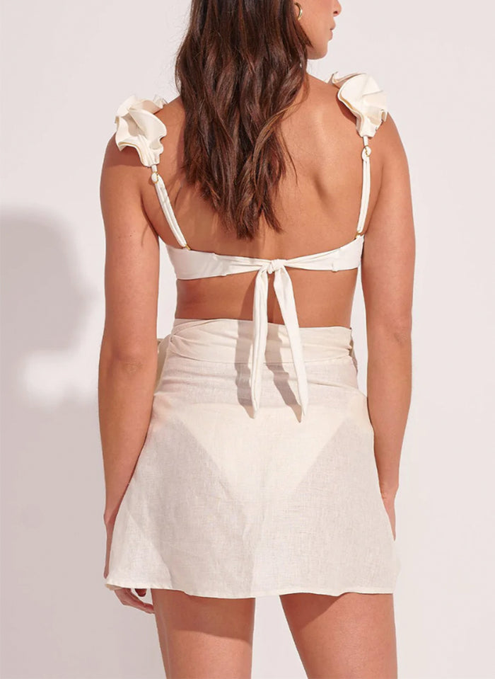 Maxi Bow Wrapped Mini Skirt