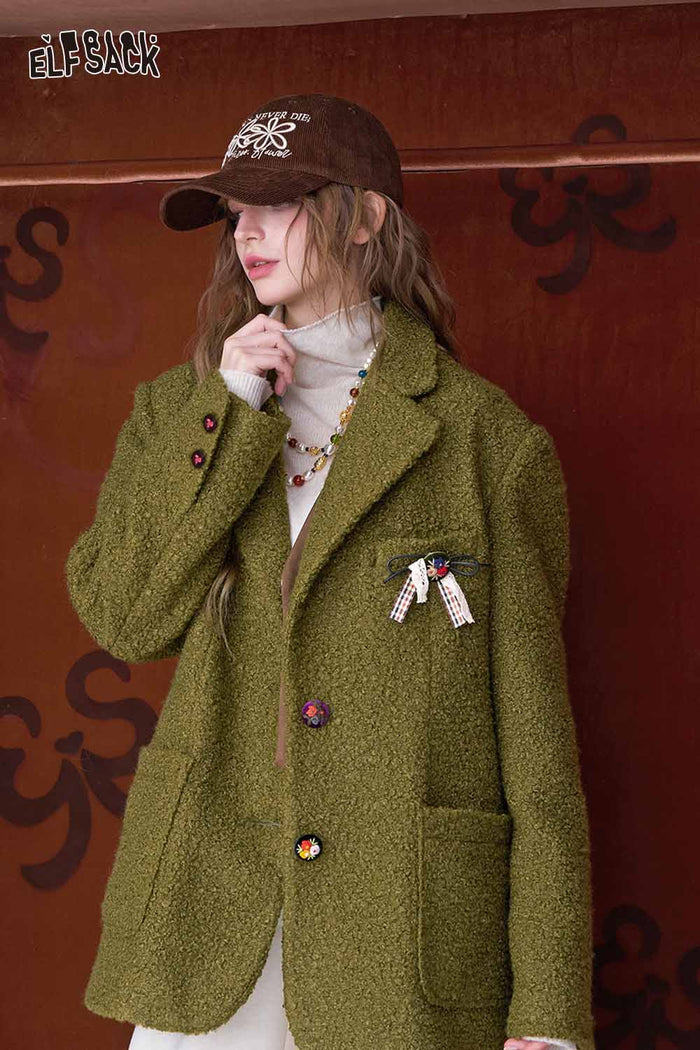 ELFSACK Minimalist Casual Classic Solid Blazer