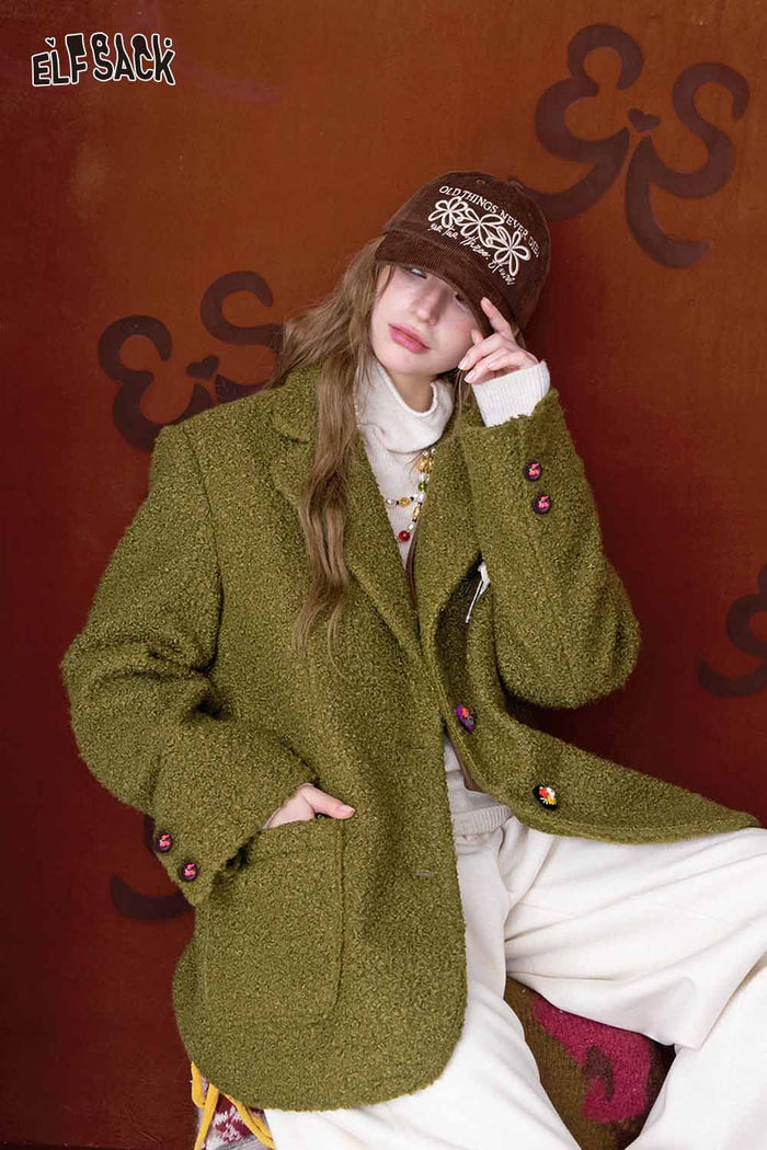 ELFSACK Minimalist Casual Classic Solid Blazer
