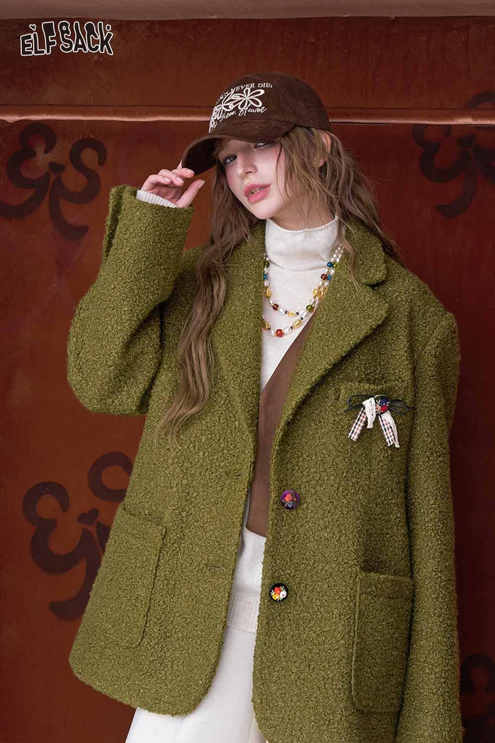 ELFSACK Minimalist Casual Classic Solid Blazer