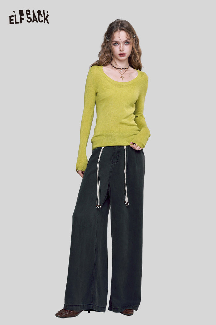 ELFSACK Minimalist Design and Versatile Styling Classic Knit Pullover