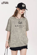 ELFSACK Minimalist Letter Print Heather Gray Tee