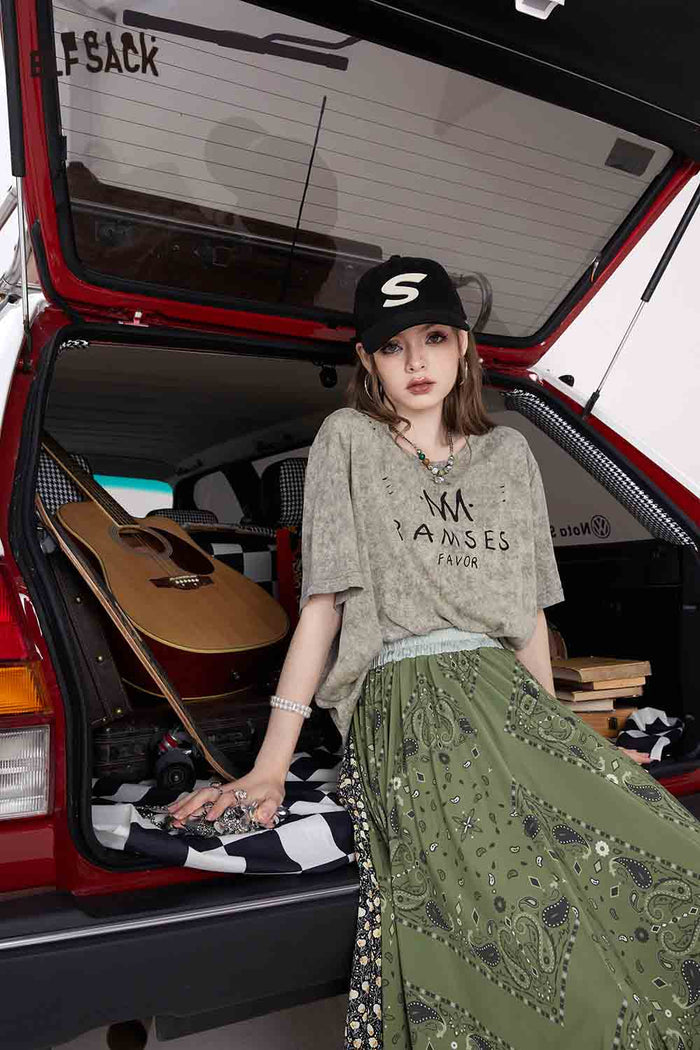 ELFSACK Minimalist Letter Print Heather Gray Tee