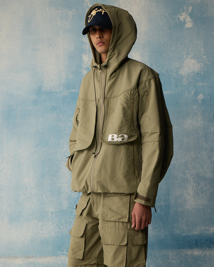 Olive Techwear Over-Jacket