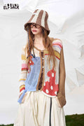 ELFSACK Patchwork Knit Cardigan