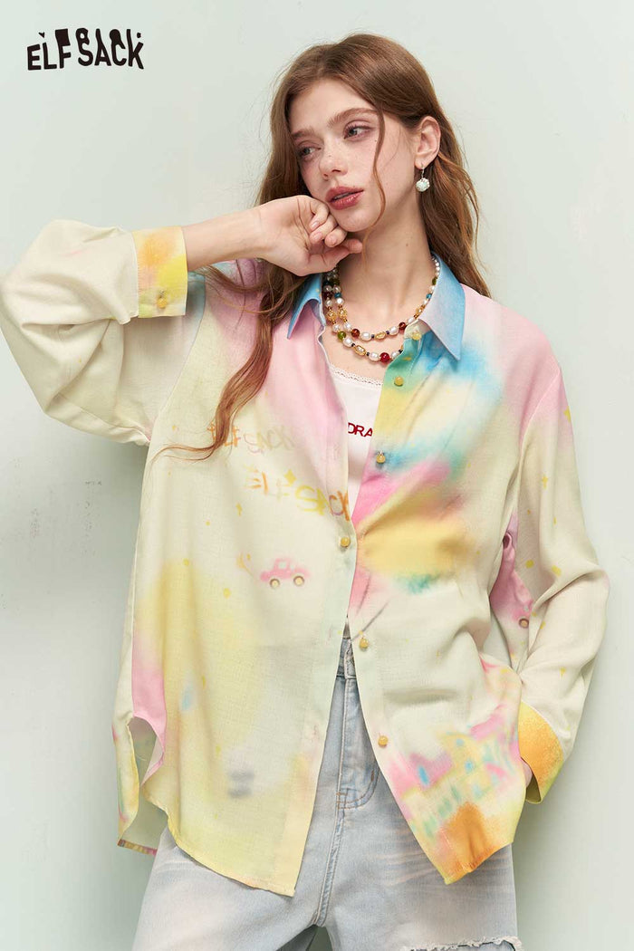ELFSACK Playful Printed Shirt with Vibrant Floral Pattern