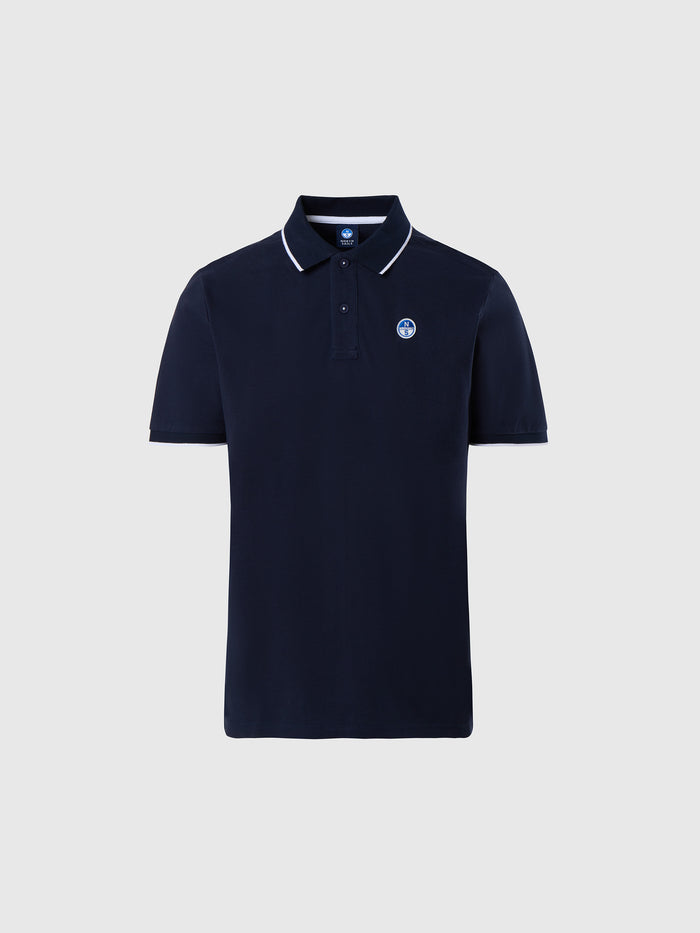 hover | Navy blue | polo-short-sleeve-collar-wstriped-in-contrast-692452-3