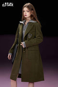 ELFSACK Preppy British Long Wool Coat