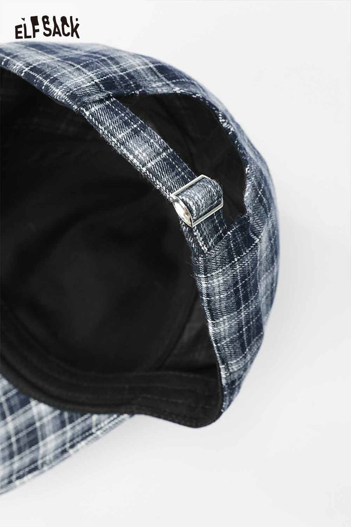 ELFSACK Preppy Cute Plaid Baseball Cap