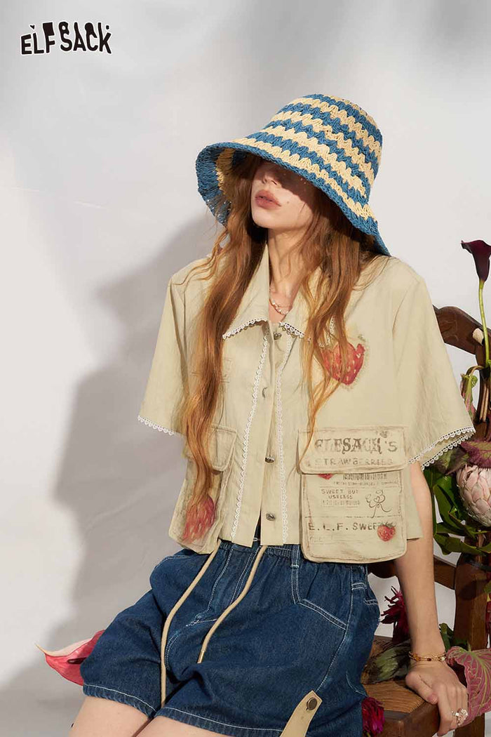 ELFSACK Raw Denim Drawstring Adjustable Denim Shorts