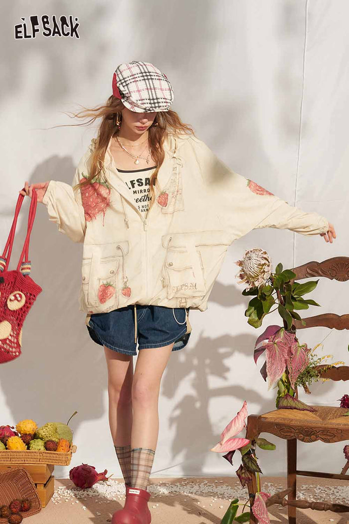 ELFSACK Raw Denim Drawstring Adjustable Denim Shorts