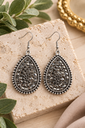 Silver Crystal Teardrop Statement Earrings