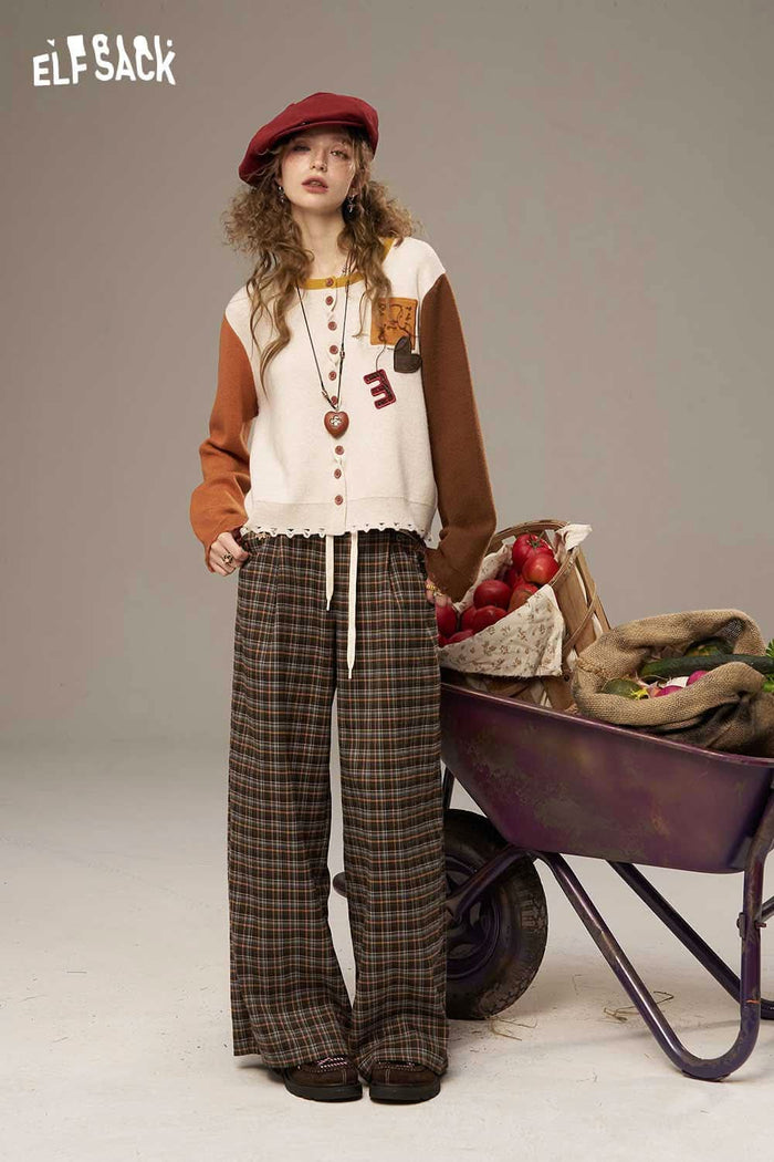 ELFSACK Soft Different Sleeves Irregular Hem Hoodless Knitted Jacket