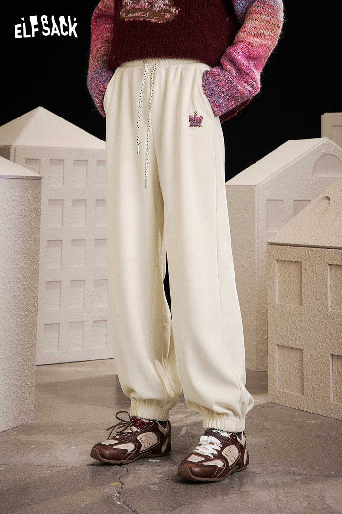 ELFSACK Soft Drawstring Waist Ankle Cuff Pants