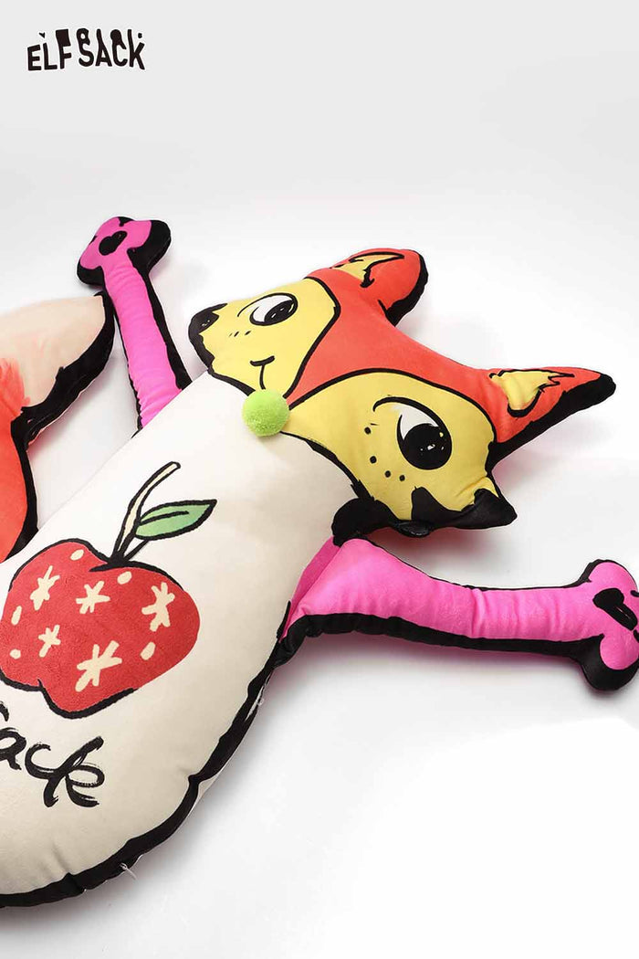 ELFSACK Soft Fox-Shaped Colorful Plush Cushion