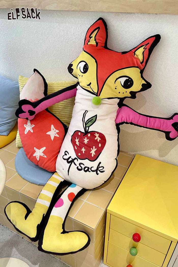 ELFSACK Soft Fox-Shaped Colorful Plush Cushion