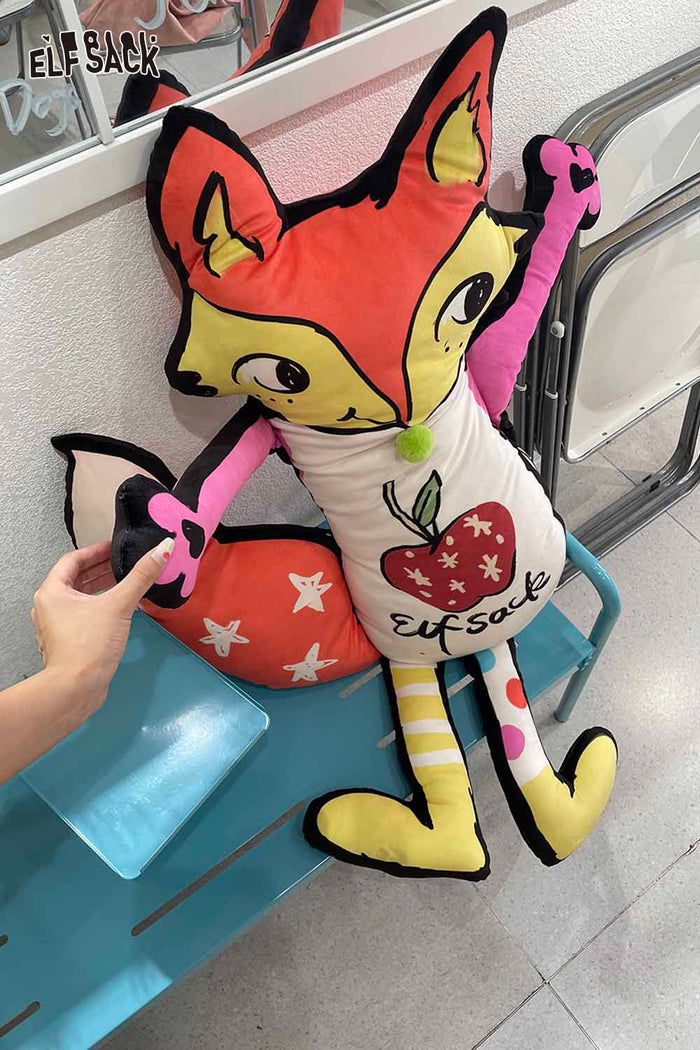 ELFSACK Soft Fox-Shaped Colorful Plush Cushion