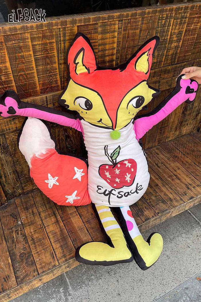 ELFSACK Soft Fox-Shaped Colorful Plush Cushion