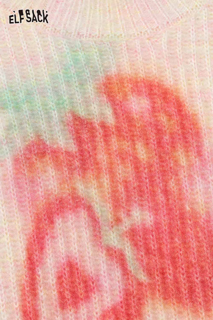 ELFSACK Soft Knit Sweater with Oversized Strawberry Graphic Design