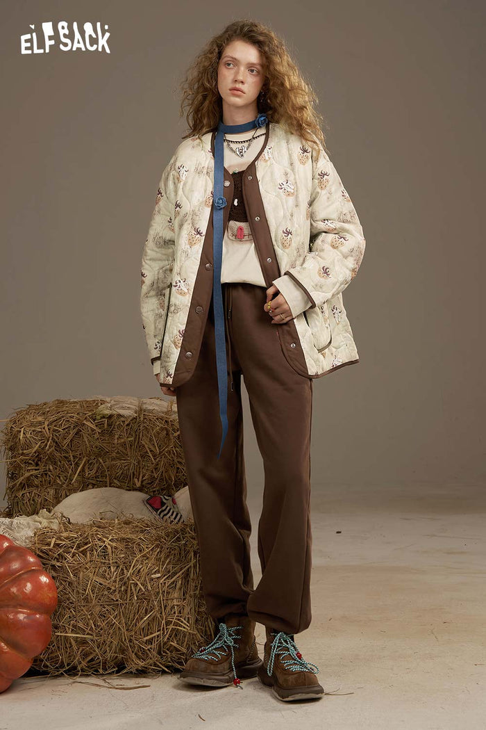 ELFSACK Soft Large Area Color Printing Cotton Jacket