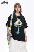 ELFSACK Soft Linen Blend 3D Fringe Tee