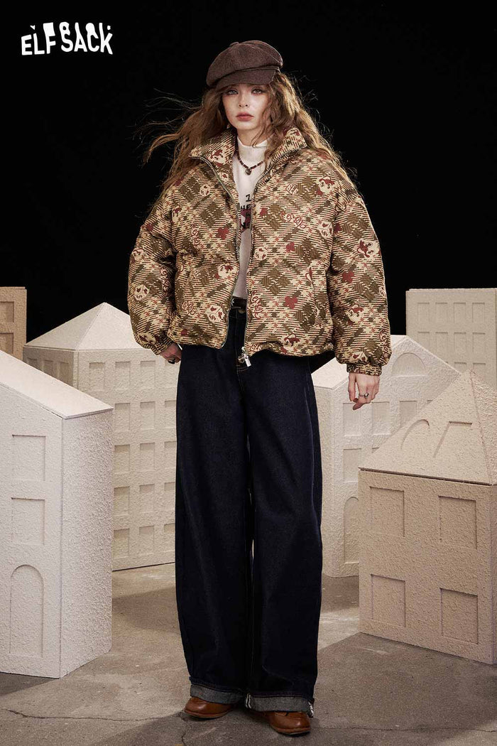 ELFSACK Soft Reversible Short Down Jacket