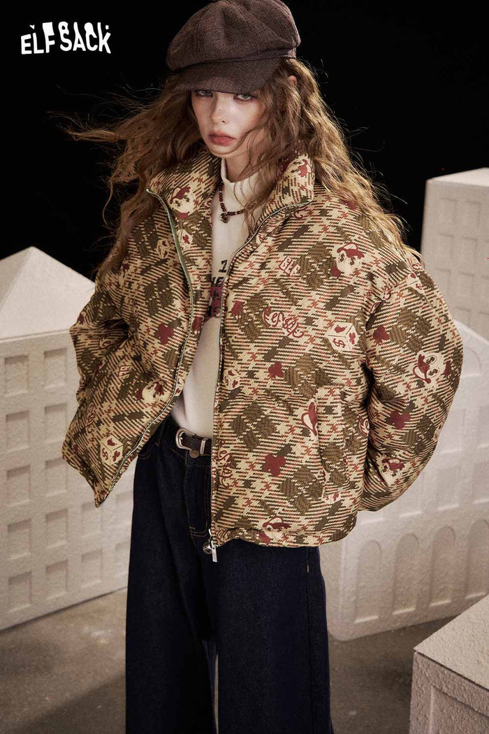 ELFSACK Soft Reversible Short Down Jacket