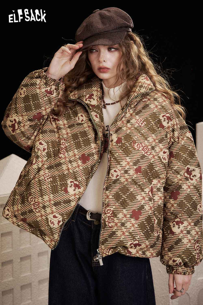 ELFSACK Soft Reversible Short Down Jacket