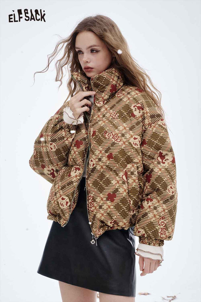 ELFSACK Soft Reversible Short Down Jacket