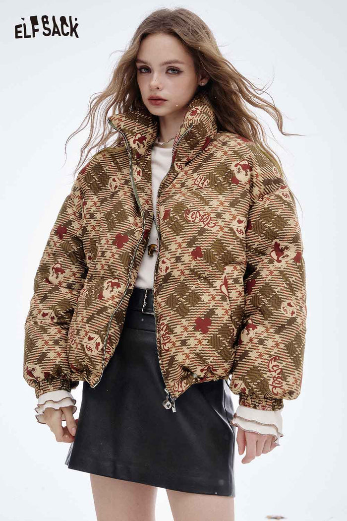 ELFSACK Soft Reversible Short Down Jacket