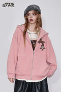 ELFSACK Soft Star Pattern Hooded Drawstring Jacket