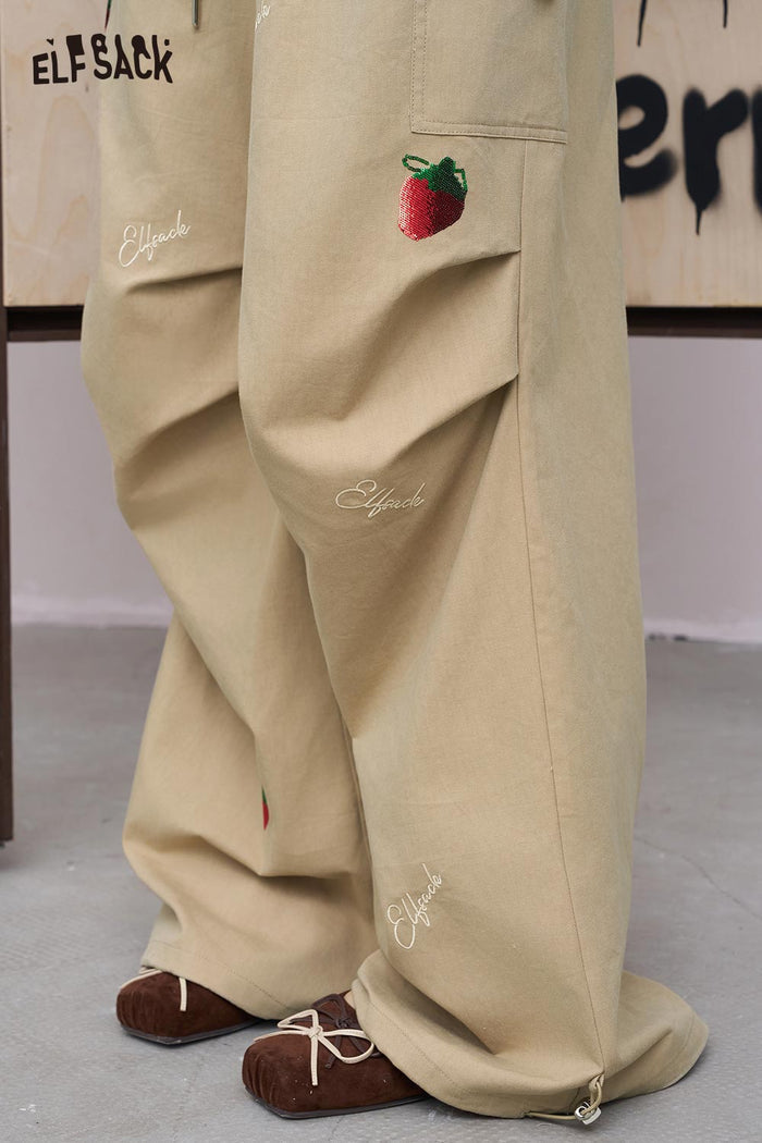ELFSACK Soft Strawberry Stitch Detail Adjustable Drawcord Utility Pants
