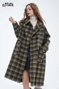 ELFSACK Soft Striped Wool Blend Coat
